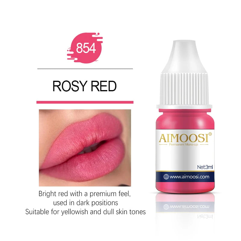 AIMOOSI Lip Tattoo Ink for Semi Permanent Makeup Nano Eyebrows Microblading Pigment 3ML Beauty Health Tattoo Supplies