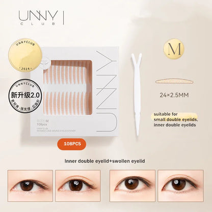 U N N Y Eyelid Tape Sticker Invisible Double Fold Eyelid Paste Beige Stripe Self-adhesive Natural Eye Tape Makeup Tool