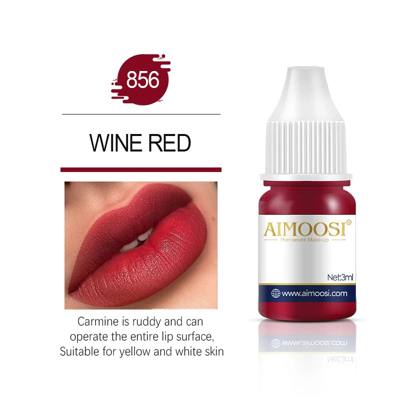 AIMOOSI Lip Tattoo Ink for Semi Permanent Makeup Nano Eyebrows Microblading Pigment 3ML Beauty Health Tattoo Supplies