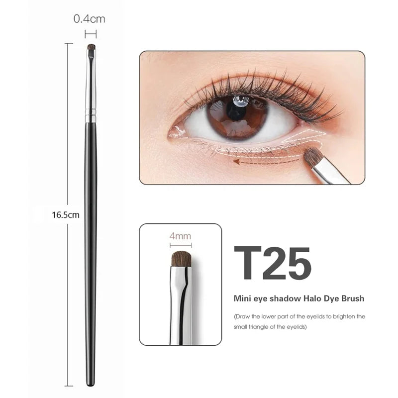 4Pcs Fine Eyeshadow Brushes Smudge Precision Eyeliner Smudge Makeup Brush Eyelid Highlighter Lying Silkworm Makeup Brushes Tools