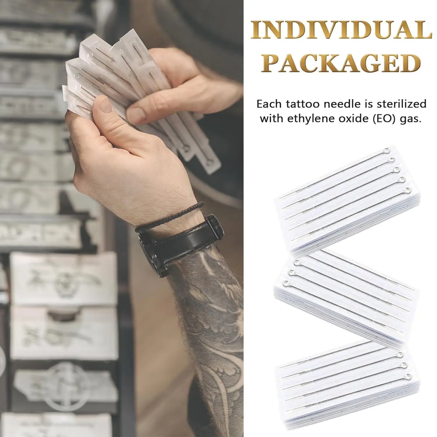 100/50/10pcs  Sterilized Tattoo Needles RL RS M1 RM Tattoo Needle for Tattoo Permanent Makeup Machine