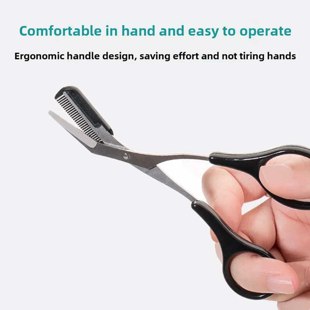 New Eyebrow Trimmer Scissor with Comb Facial Eyelash Hair Removal Grooming Shaping Eyebrow Shaver Cosmetic Makeup Accessories