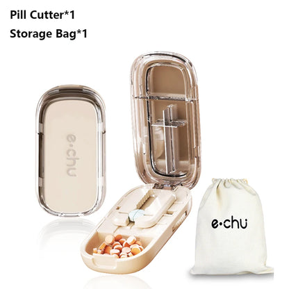 Sharp Pill Cutter Half Storage Compartment Box Splitter Divide Medicine Organizer Drug Slicer Medicine Tablet Storage Container