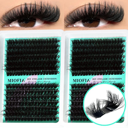 MIOFIA Thick Fluffy Lashes Clusters 150D 100D 80D 50D Natural Lash Clusters 3D Faux Mink Lashes DIY Eyelash Extension Makeup