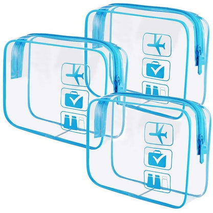 Clear Zippered Makeup Organizer Bag - Transparent Cosmetic Case For Travel & Bathroom Storage 