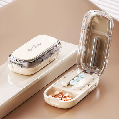 Sharp Pill Cutter Half Storage Compartment Box Splitter Divide Medicine Organizer Drug Slicer Medicine Tablet Storage Container