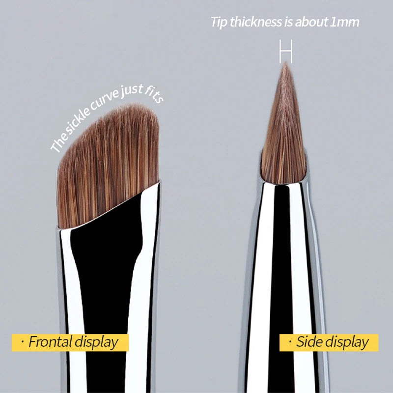 5/1pcs Sickle Eyeliner Brush Ultra Thin Oblique Angle Flat Head Eyebrow Brush Knife Edge Makeup Brush Liquid Eyeliner Brushes