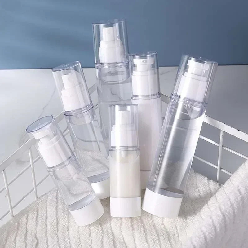 30ml 80ml 100ml Clear Airless Cosmetic Cream Pump Bottle Travel Size Dispenser Makeup Container for Cream Gel Lotion