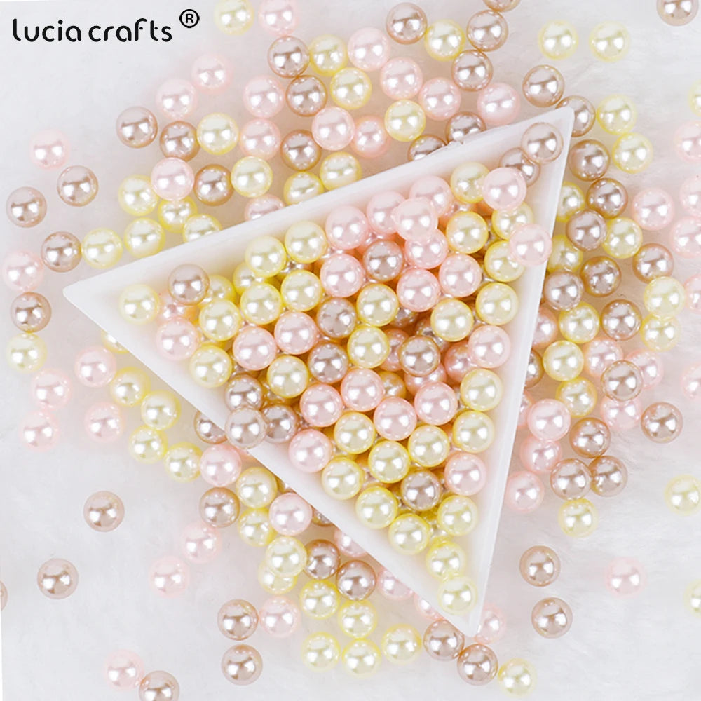 3/4/5/6/8/10mm  No Hole ABS Pearl Bead For  Makeup Box Filling Bead  Christmas/Garment Sewing /DIY Crafts Decoration  V0824