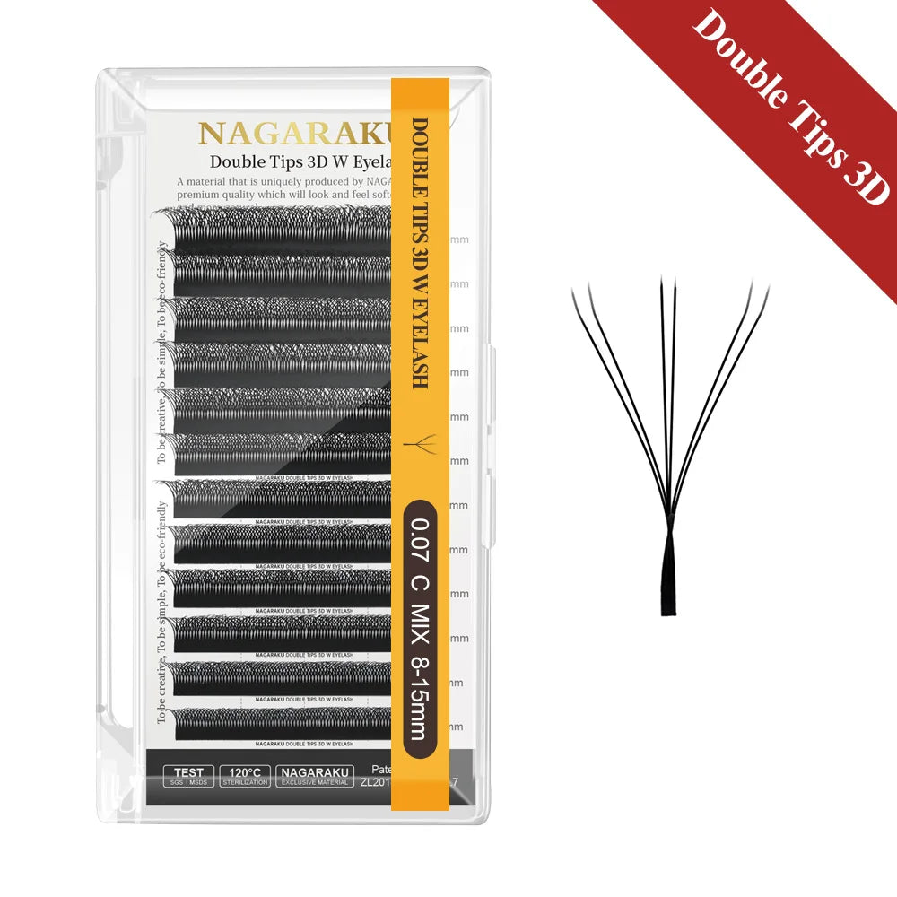 NAGARAKU 3D 4D 5D 6D W Shape  Premade Volume Fan WW Eyelash Extensions Soft Mesh Technological Lashes Makeup False Eyelashes
