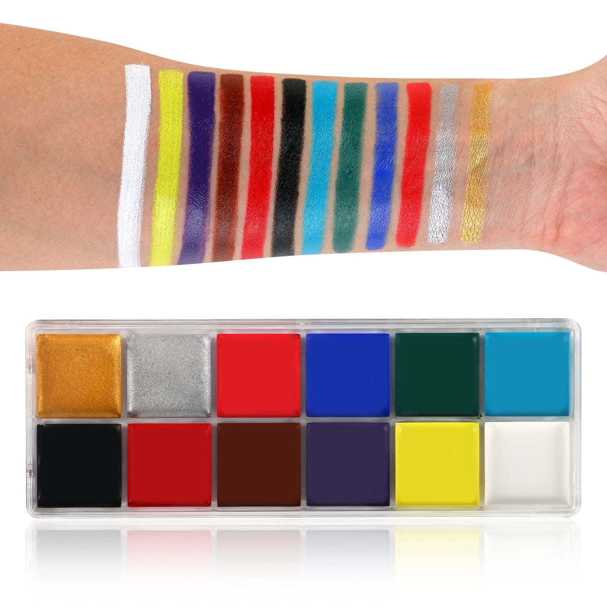 12 Color Face Paint Body Paint Oil Painting Facial Paint Professional Pigment Palette In Party Makeup