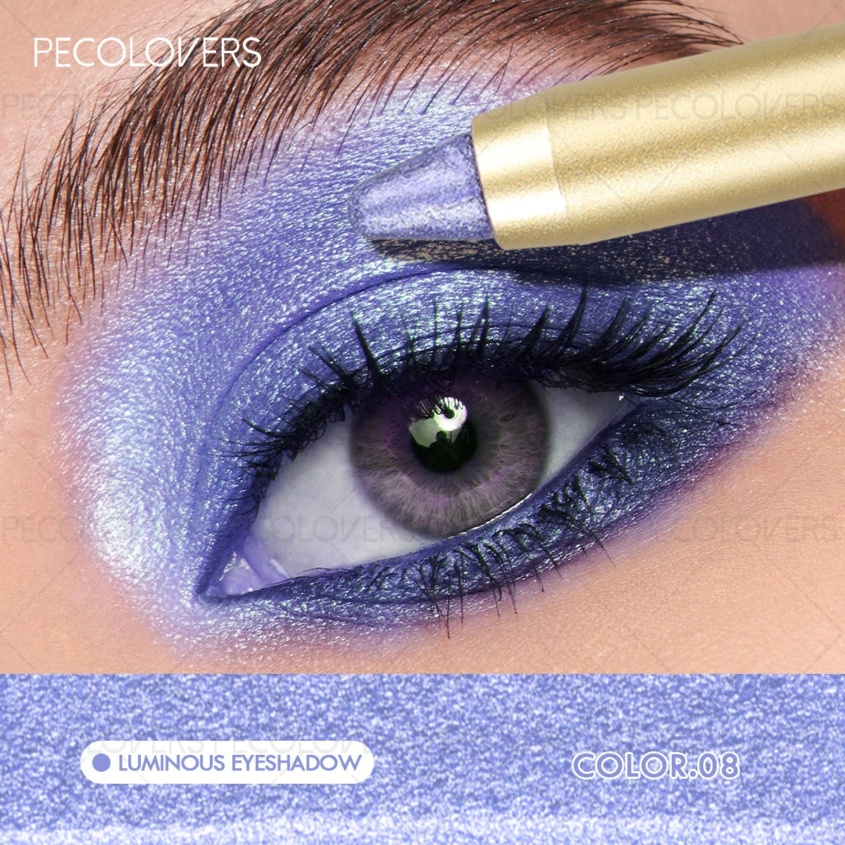 1 Pc Shimmer Eyeshadow Stick, Dual-ended Eyeshadow Pen, with Brush, Eye-catching Eye Makeup High Color Rendering, Concert Makeup