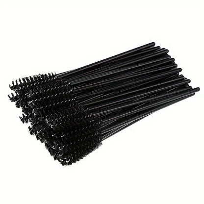 50pcs disposable eyelash brush, grafting eyelash, portable eyelash curler, eyelash comb, colored brush, eyelash full makeup brus