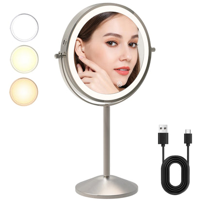TUSHENGTU Charging Makeup Mirror With Light 10X Magnifying Double Mirrors For Makeup 360 Degrees Table Standing Cosmetic Mirror