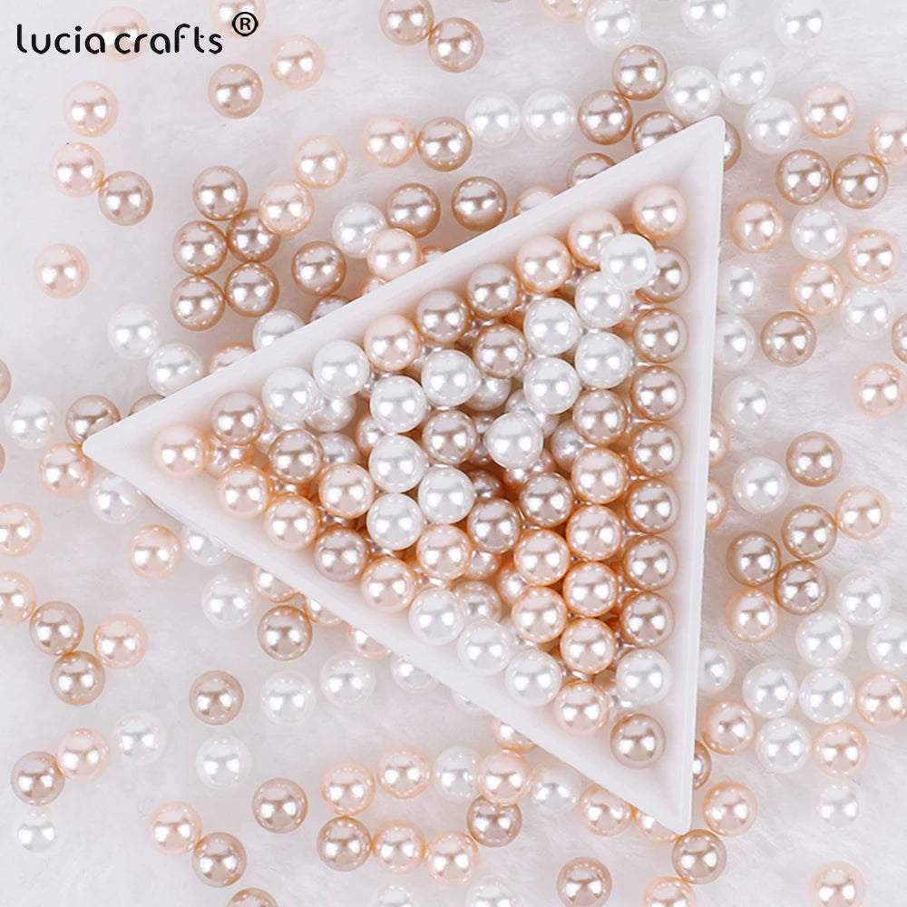 3/4/5/6/8/10mm  No Hole ABS Pearl Bead For  Makeup Box Filling Bead  Christmas/Garment Sewing /DIY Crafts Decoration  V0824