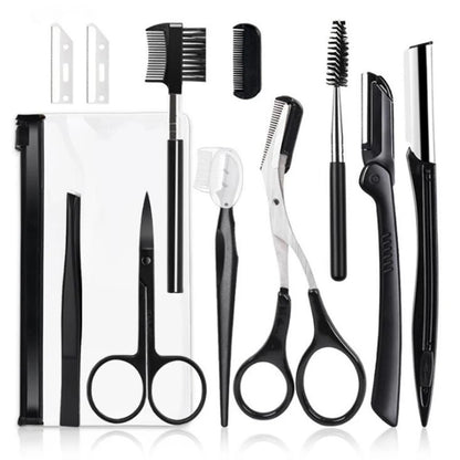 3-11PCS Eyebrow Trimmer Set Scissors Tweezers Eyebrow Razor Scraping Eyebrow Comb Razor Eyebrow Clip Makeup Tools Sets