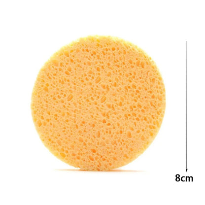 10pcs 8cm Face Round Makeup Remover Tool Natural Wood Pulp Sponge Cellulose Compress Cosmetic Puff Facial Washing Sponge