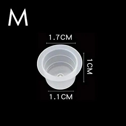 1000 PCS Plastic Disposable Tattoo Ink Cups Pigment Clear Holder Container Cap Tattoo Accessory Permanent Makeup