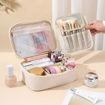 Waterproof Travel Storage Bag Large Capacity Portable Handbag with Dividers for Cosmetic Organization Makeup Bag for Outdoors