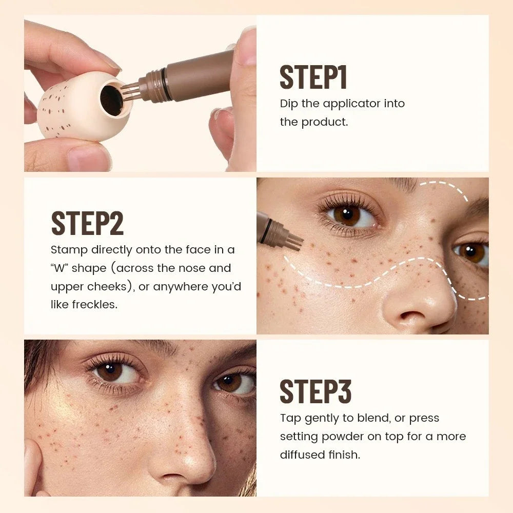 1pc Natural Freckle Stamp Pen Waterproof and Sweatproof - Quick-drying Natural and Delicate Freckle Makeup Multi-scene Use