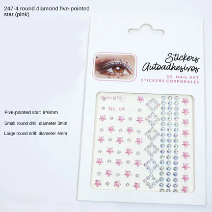 Karsyngirl 1 Sheet Eye Body Face Gems Jewels Rhinestone Stickers Self Adhesive Crystal Rainbow Makeup Diamonds Face Stick Gems