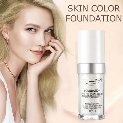 1/2/3PCs Color Changing Foundation, Temperature Liquid Foundation Naturally Blends Moisturizing Foundation Makeup Waterproof