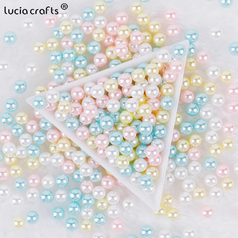 3/4/5/6/8/10mm  No Hole ABS Pearl Bead For  Makeup Box Filling Bead  Christmas/Garment Sewing /DIY Crafts Decoration  V0824