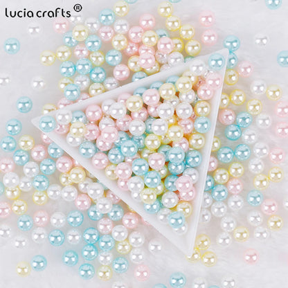 3/4/5/6/8/10mm  No Hole ABS Pearl Bead For  Makeup Box Filling Bead  Christmas/Garment Sewing /DIY Crafts Decoration  V0824