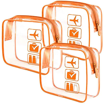 Clear Zippered Makeup Organizer Bag - Transparent Cosmetic Case For Travel & Bathroom Storage 