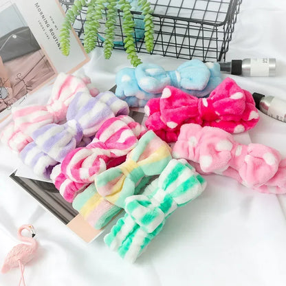 Women Makeup Coral Fleece Headband Wash Face Soft Hair Holder Elastic Top Knot Hairbands Girl Headwear Hair Accessories