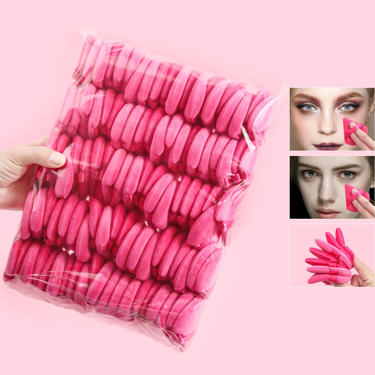 2Pcs/100Pcs  Triangle Powder Puff For Loose Powder Liquid Cosmetic Soft Plush Powder Puff Makeup Foundation Puff Makeup Tool