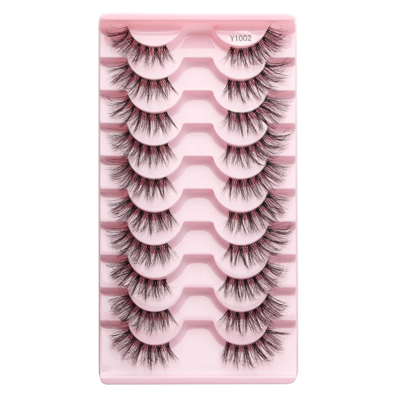 3/10 Pairs Half Lashes Cat Eyelashes Natural Long Handmade 3D Mink Lashes Makeup Tool Reusable Fake Eyelash maquillaje Faux Cils