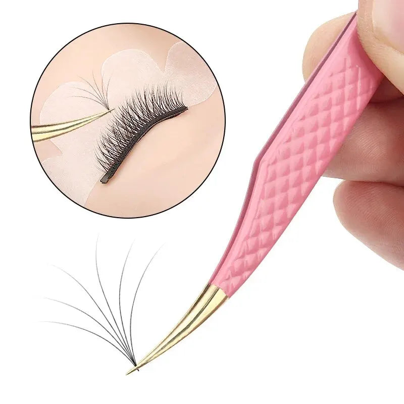 1 Pcs Eyelashes Tweezers For Lash Extension Stainless Steel High Precision Anti-static Tweezers Makeup Tools Eyelash Extensions