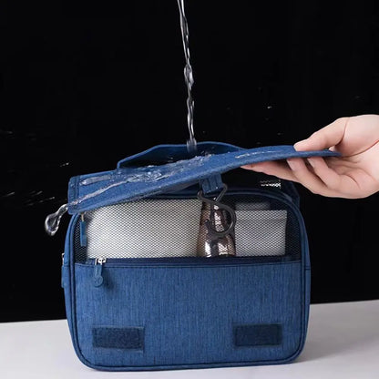 Foldable Toiletry Bag Organizer Hanging Storage Bag Bathroom Makeup Bag Case Travel Dry And Wet Separation Cosmetic Wash Bag