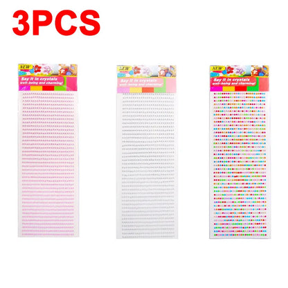 New 3mm Rhinestones for Face Makeup Crystals Bright Face Jewelry Gems Stickers Children's Stickers Adhesive Glitters for Face