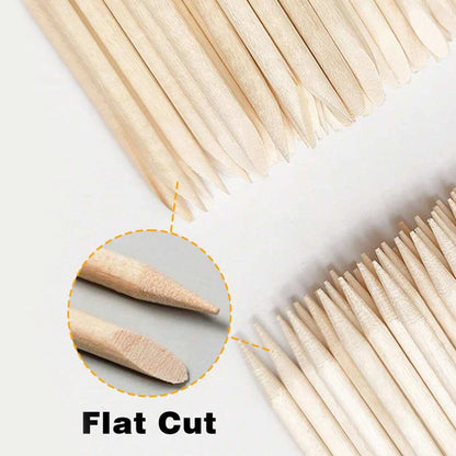 LINMANDA 100 Nail Clippers Orange Wood Nail Clippers Double-Sided Multi-Functional Cuticle Pusher Manicure and Pedicure Tools