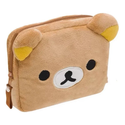 New Rilakkuma Storage Bag Cute Makeup Organizer Cartoon Bear Plush Multi Case Kawaii Cosmetic Bags Vanity Beauty Case