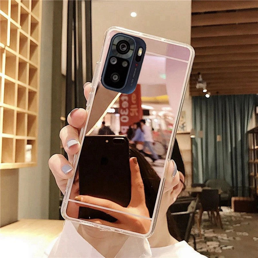 Makeup Mirror Bling Soft Silicone Case For Xiaomi Poco M3 F3 M4 F4 F5 X5 X6 Redmi Note 10 11 Pro Plus 5G 10S 11S 10A 10C Cover