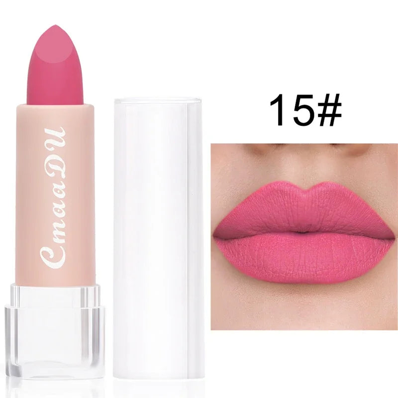 15Color Lipstick Lip Makeup Sexy Woman Velvet Matte Lipgross Tint for Lips Long Lasting Waterproof Non-stick Cup Lip Cosmetics