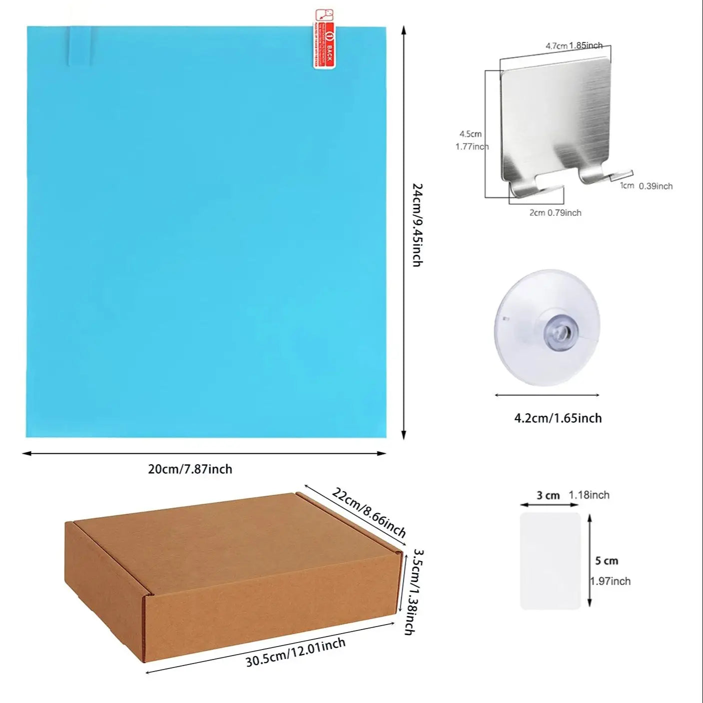 Big Size Acrylic Mirror Set Anti Fog Mirror for Bathroom Shower Shaving Washroom Fogless Fog Free Travel Mirror Non-Slip Stand
