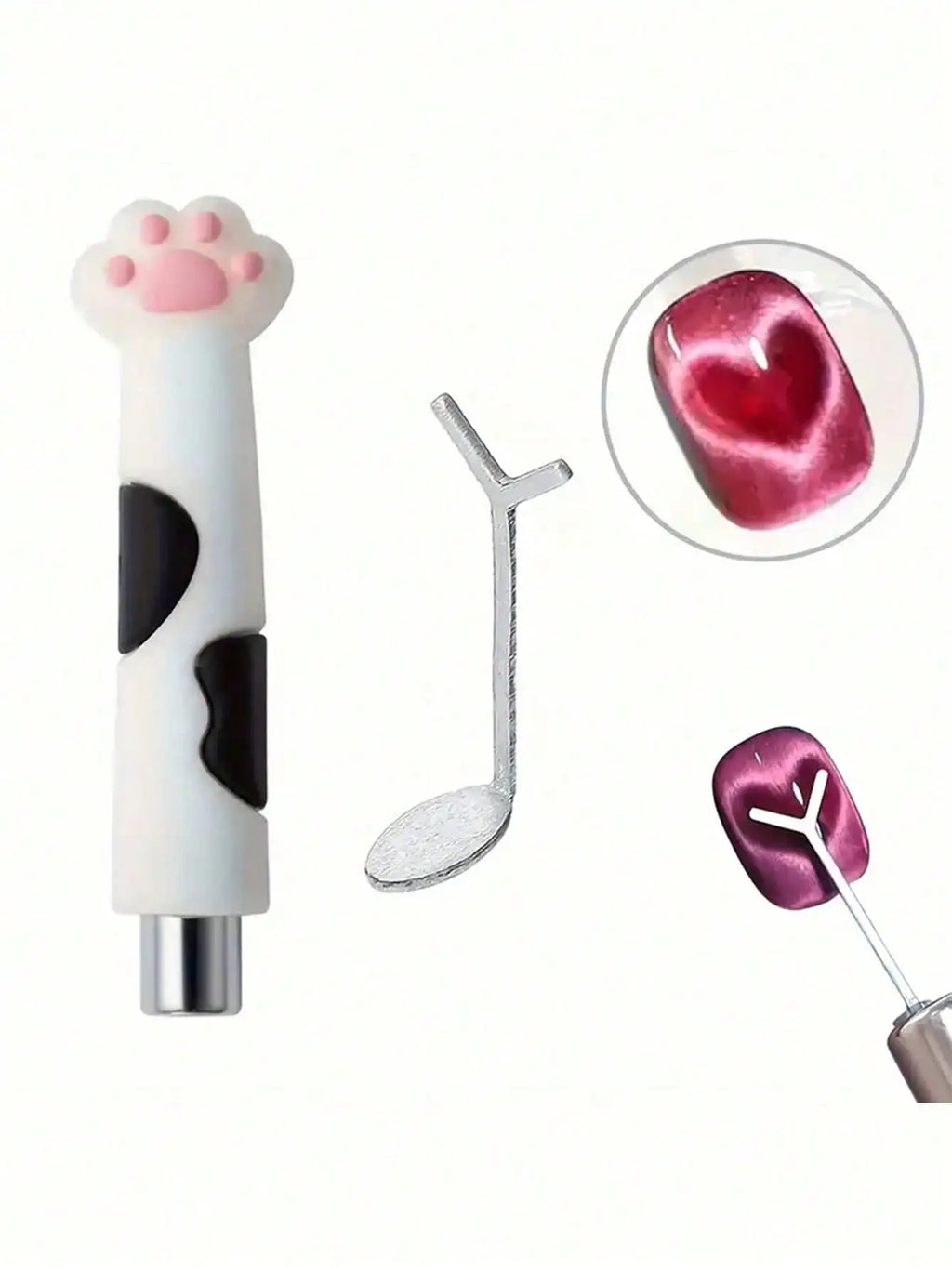 1/2/3/6 Pc Cat Eye Nail Magnet Set with Flexible Iron Wire For Creating Heart & Ingot Shapes On Nails Nail Art Accessories Tools