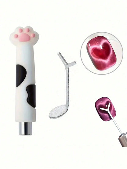 1/2/3/6 Pc Cat Eye Nail Magnet Set with Flexible Iron Wire For Creating Heart & Ingot Shapes On Nails Nail Art Accessories Tools