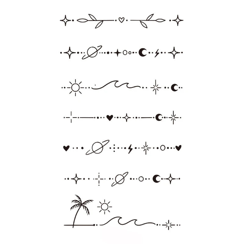 Tattoo Stickers Totem Black Color Flash Temporary Waterproof Party Fake Makeup Neck Hand Arm Body Art for Men Women