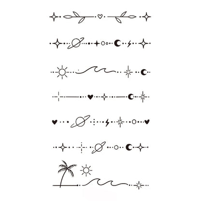 Tattoo Stickers Totem Black Color Flash Temporary Waterproof Party Fake Makeup Neck Hand Arm Body Art for Men Women