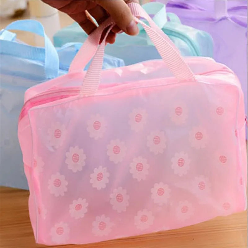PVC Travel Transparent Makeup Cases Toiletries Storage Bag Box Luggage Towel Suitcase Pouch Zipper Cosmetic Organizer Bags