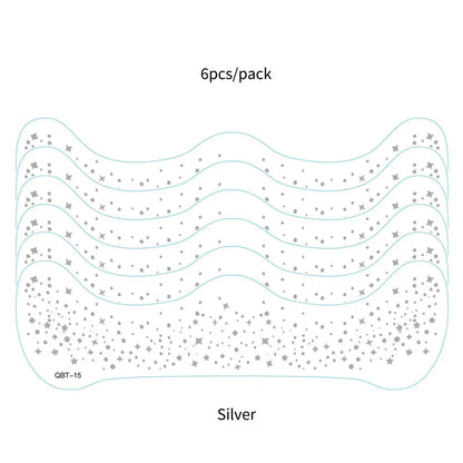 6pcs Hot Stamping Freckles Waterproof Temporary Tattoo Sticker Golden Silvery Metallic Flash Tato Glitter Body Art Face Makeup