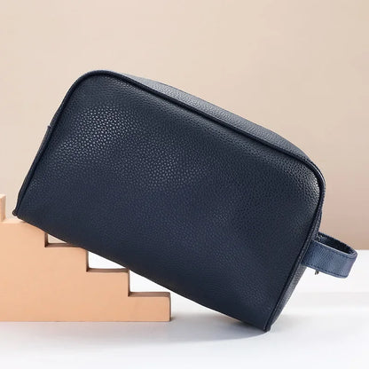Men‘s fashion Makeup Travel Cosmetic Bag Zipper Makeup Bags Cosmetics Organizer Purse PU Leather Toiletry Handbag Neceser