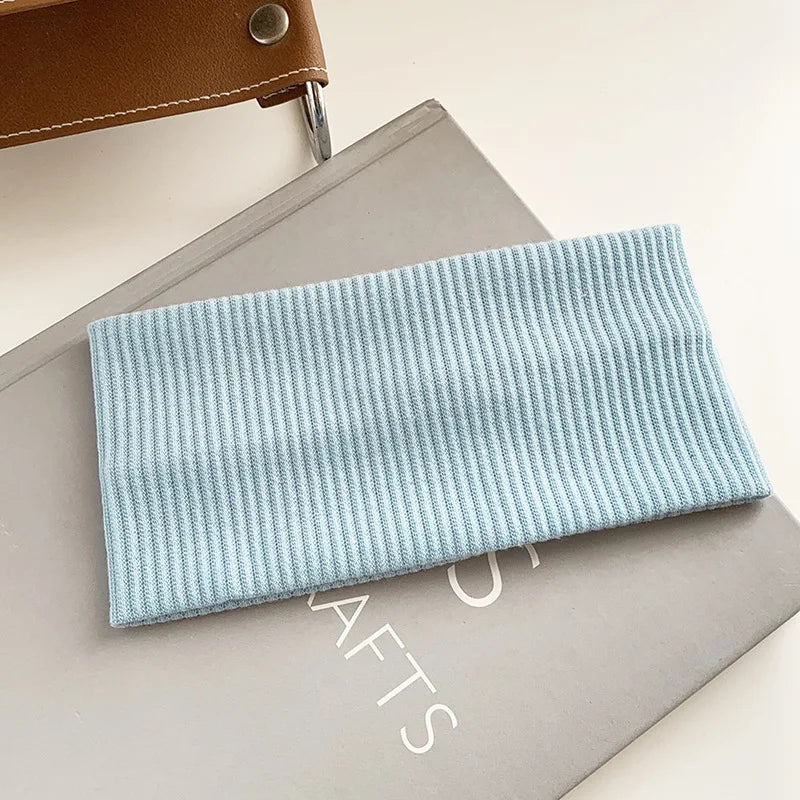 Korean Wide Elastic Hairband for Women Versatile Hair Clips for Washing and Makeup Spring Sports Knitted Headbands