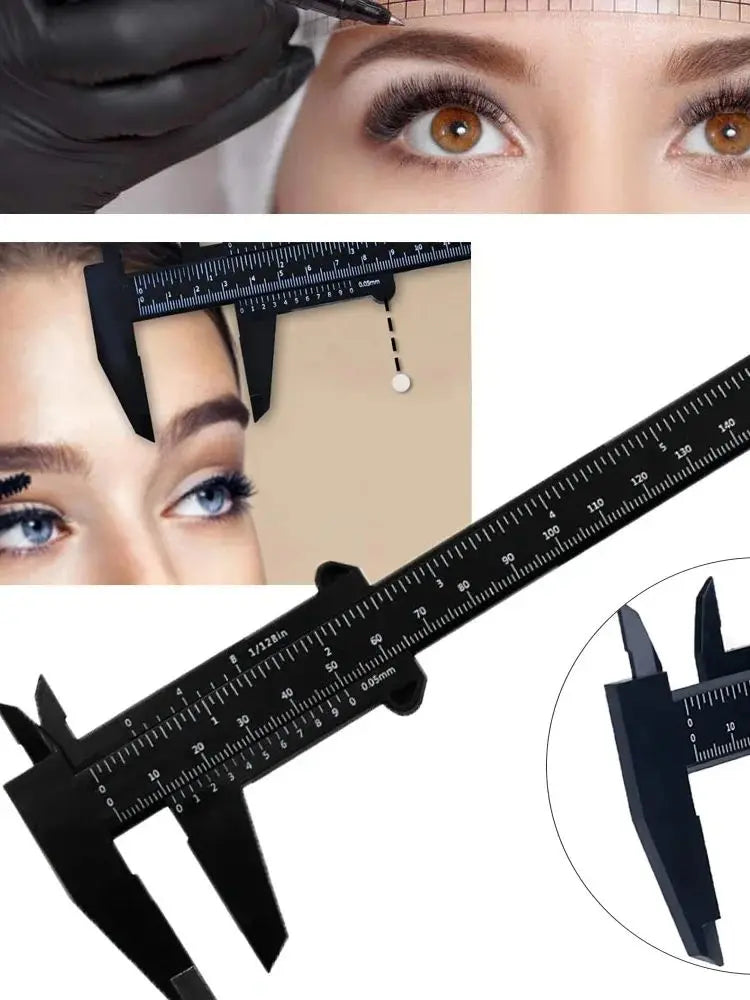 150mm Eyebrow Measuring Ruler Brow Mapping Vernier Caliper Double Scale Plastic Ruler for Eyebrow Tattoo Brow Makeup Tool