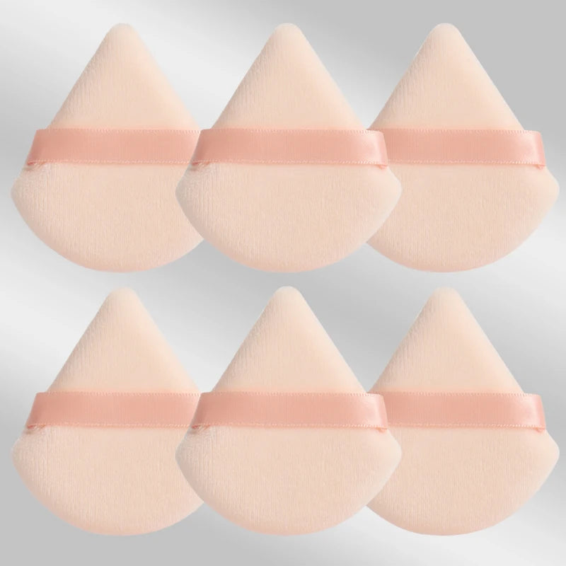 6 Pcs New Triangular Sponge Puffs with a Soft Skin Friendly and Delicate Makeup Feel Suitable for Home or Travel Use